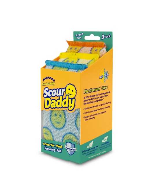 Scrub Daddy Scour Daddy Fibras para Restregar sin Rayar, 3 Unidades