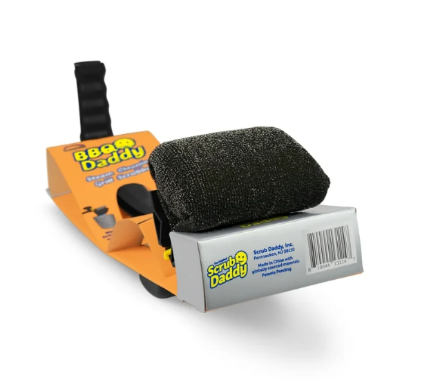 Scrub Daddy BBQ Daddy Cepillo para Parrilla - Depurador de Limpieza Al Vapor sin Cerdas con Malla de Acero ArmorTec - Cepillo de Limpieza de Cabeza Reemplazable + Raspador para Parrillas (1 Unidad)