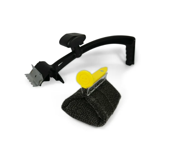 Scrub Daddy BBQ Daddy Cepillo para Parrilla - Depurador de Limpieza Al Vapor sin Cerdas con Malla de Acero ArmorTec - Cepillo de Limpieza de Cabeza Reemplazable + Raspador para Parrillas (1 Unidad)