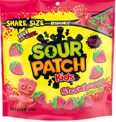 SOUR PATCH KIDS Strawberry Soft & Chewy Candy, Share Size, 8 oz Bag