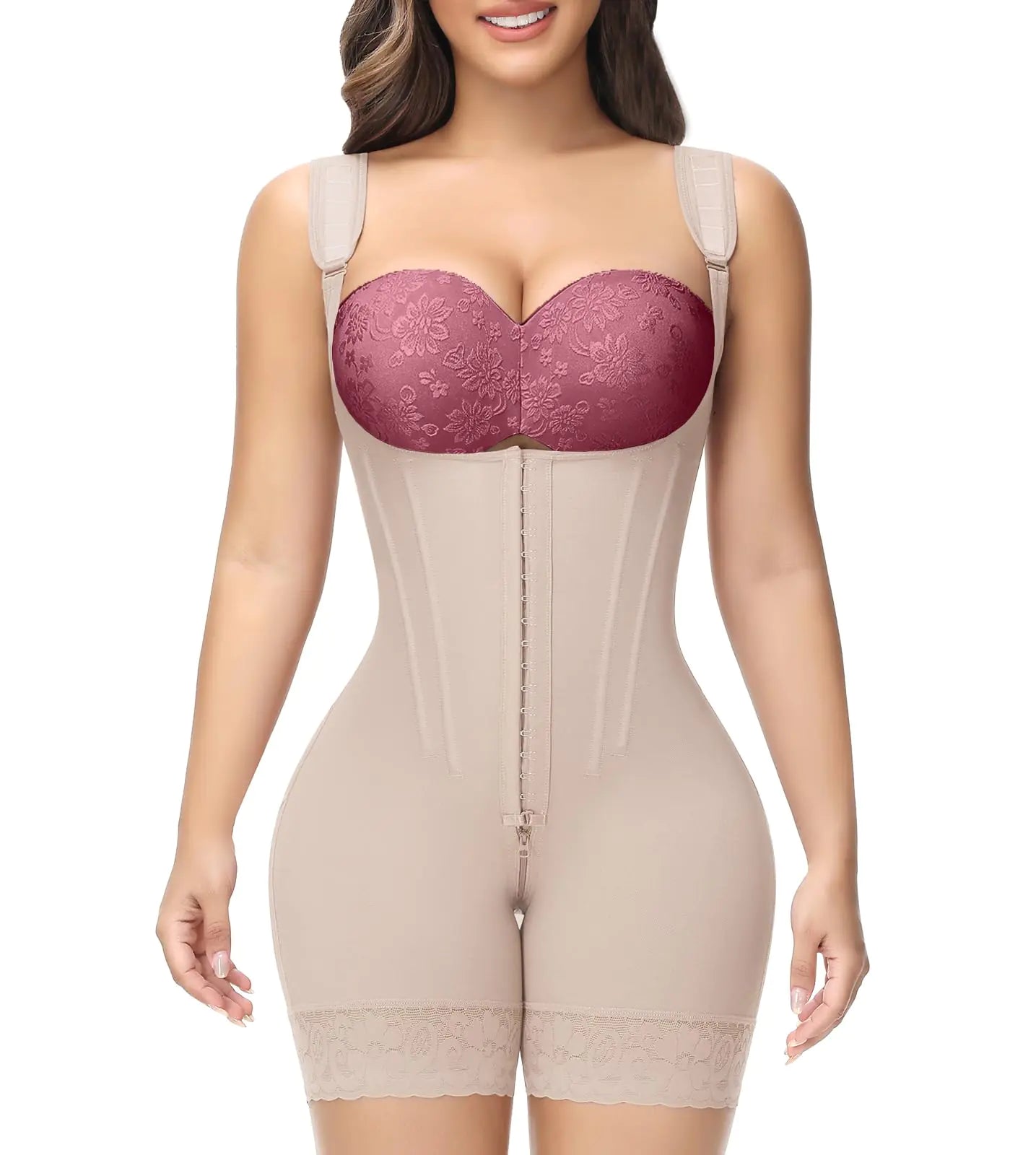 SHAPSHE Faja moldeadora de cuerpo para mujer, control de abdomen, faja reductora, levanta glúteos, cinturilla, control de vientre, body moldeador, fajas colombianas invisibles color nude.